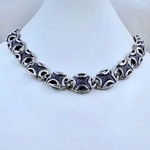 Vintage D' Molina (TM-90) Heavy Sterling Link Necklace